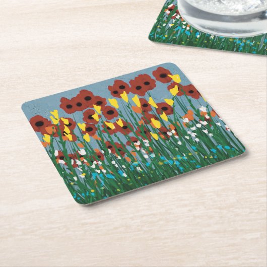 Wildblumen Rechteckiger Pappuntersetzer (angewinkelt)