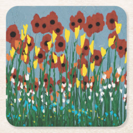 Wildblumen Rechteckiger Pappuntersetzer