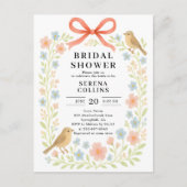 Wildblumen Red Bow Brautparty Postkarte (Vorderseite)