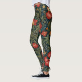 Wildblumen Red Pattern William Morris Style Leggings (Links)