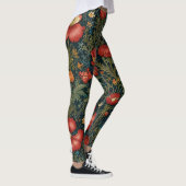 Wildblumen Red Pattern William Morris Style Leggings (Rechts)