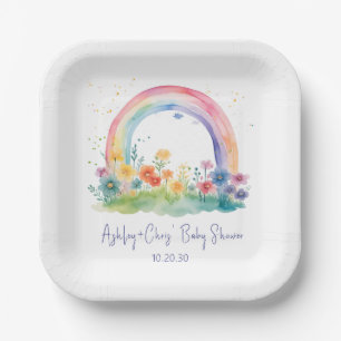 Wildblumen-Regenbogen-Baby-Mädchen-Party Pappteller