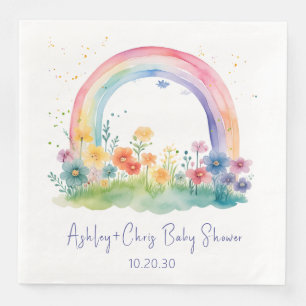 Wildblumen-Regenbogen-Baby-Mädchen-Party Serviette