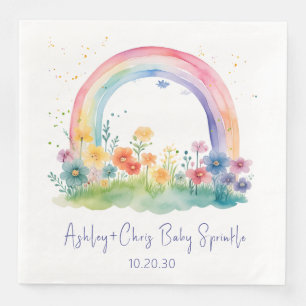 Wildblumen-Regenbogen-Baby-Mädchen-Sprinkle Serviette