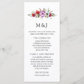 Wildblumen & Romantik Hochzeitsprogrammkarte Programm (Vorderseite)