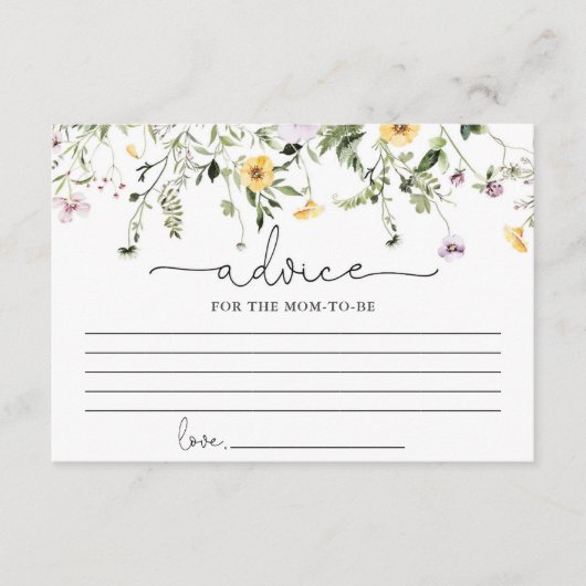Wildblumen Romantische Blumenberatung für Mama-Elt Begleitkarte (Vorderseite)