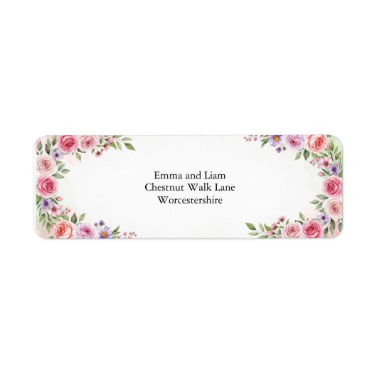 Wildblumen Romantische Botanische Hochzeitsadresse (Vorne)