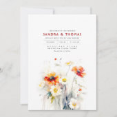 Wildblumen Romantische Hochzeit Einladung (Vorderseite)