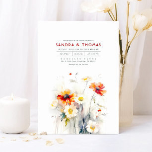 Wildblumen Romantische Hochzeit Einladung