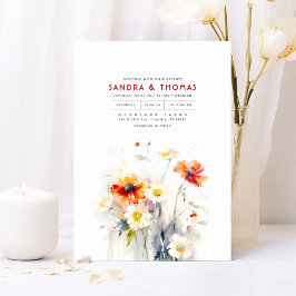 Wildblumen Romantische Hochzeit Einladung