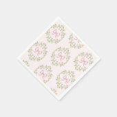 Wildblumen Rosa Band Bow Coquette Babydusche Serviette (Ecke)