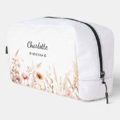 Wildblumen rosa Beige Brautjungname Waschbeutel (Rechte Ecke)