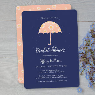 Wildblumen Rosa Blumen Schirm Brautparty Einladung