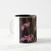 Wildblumen Rosa Blumenrosa Robin Zweifarbige Tasse (Vorderseite Links)