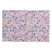 Wildblumen rosa Farbkissengehäuse Kissenbezug (Rückseite-Links)