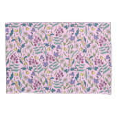 Wildblumen rosa Farbkissengehäuse Kissenbezug (Vorderseite-Links)