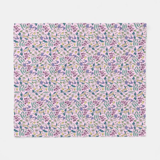 Wildblumen Rosa Fleeceflocke, mittel Fleecedecke (Vorderseite (Horizontal))
