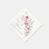 Wildblumen Rosa Florale Brautparty Serviette (Ecke)