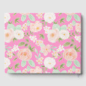 Wildblumen-Rosa-Gingham-Schleife-Abschlussfeier Gästebuch (Rückseite)