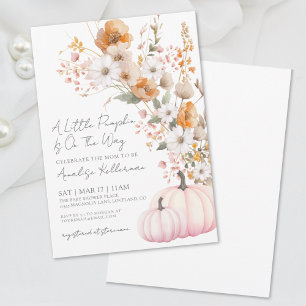 Wildblumen Rosa Kürbis Baby Shower Einladung