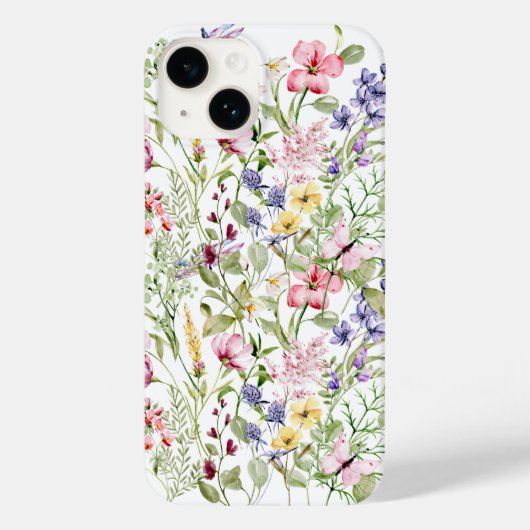 Wildblumen Rosa Lila gelbe Blumen Grüne Case-Mate iPhone Hülle (Rückseite)