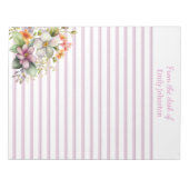 Wildblumen Rosa Linien Notizblock (Vorderseite)