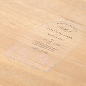 Wildblumen Rosa Modernes Gewölbe Klare Hochzeit Acryleinladungen (Ablage )