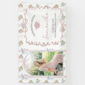 Wildblumen-Rosa-Schleife-Abschlussfeier Banner (Vertikal)