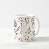 Wildblumen - Rosa und orangefarbene Petalen Person Kaffeetasse (VorderseiteRechts)