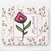 Wildblumen - Rosa und orangefarbene Petalen Person Mousepad (Vorne)