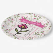 Wildblumen - Rosa und orangefarbene Tiere zum Gebu Pappteller (Schrägansicht)