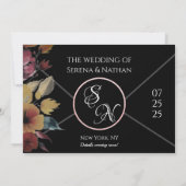 Wildblumen Rose Gold Save the Date Fotokarte (Rückseite)