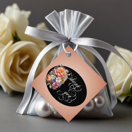 Wildblumen - Roségold/Schwarz Geschenkanhänger