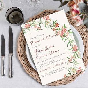 Wildblumen-Rosen-Frühlings-Garland-Probedinner Einladung