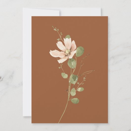 Wildblumen Rost Terracotta Brautparty Einladung (Rückseite)