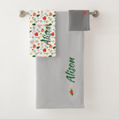 Wildblumen Rot grün Badhandtuch Set (Insitu)