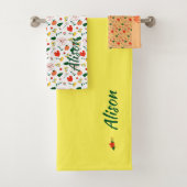 Wildblumen Rot grün Badhandtuch Set (Insitu)