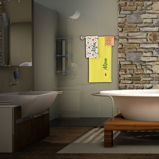 Wildblumen Rot grün Badhandtuch Set