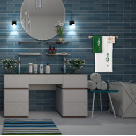 Wildblumen Rot grün Badhandtuch Set