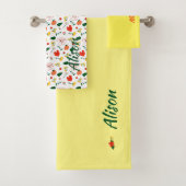 Wildblumen Rot grün Badhandtuch Set (Insitu)