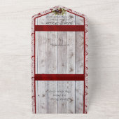 Wildblumen, rotes Band, Spitzen und Lichter All In One Einladung (Außenbereich)