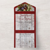 Wildblumen, rotes Band und Lichter All In One Einladung (Innen Boden)