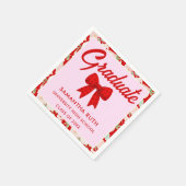 Wildblumen Rotes Gingham-Band Abschlussfeier Serviette (Ecke)