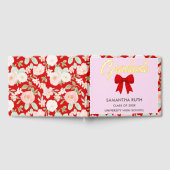 Wildblumen Rotes Gingham-Schleifen Abschlussfeier Gästebuch (Voll)