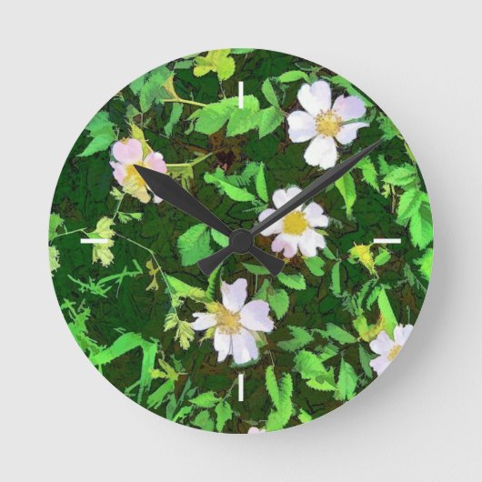 WILDBLUMEN RUNDE WANDUHR (Vorderseite)