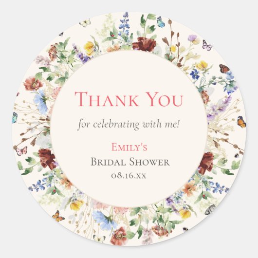 Wildblumen Runder Aufkleber (Vorderseite)