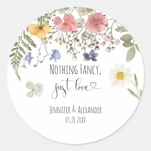 Wildblumen Runder Aufkleber (Vorderseite)