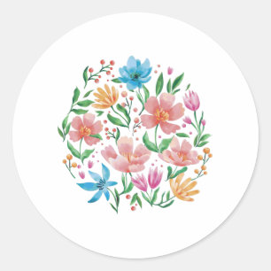 Wildblumen Runder Aufkleber