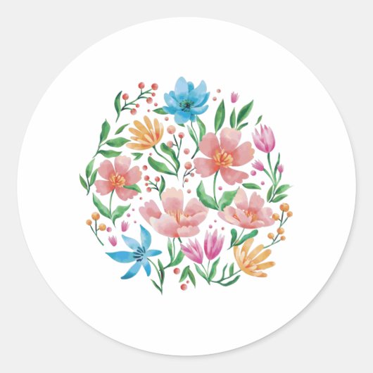 Wildblumen Runder Aufkleber (Vorderseite)