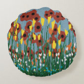 Wildblumen Rundes Kissen (Rückseite)